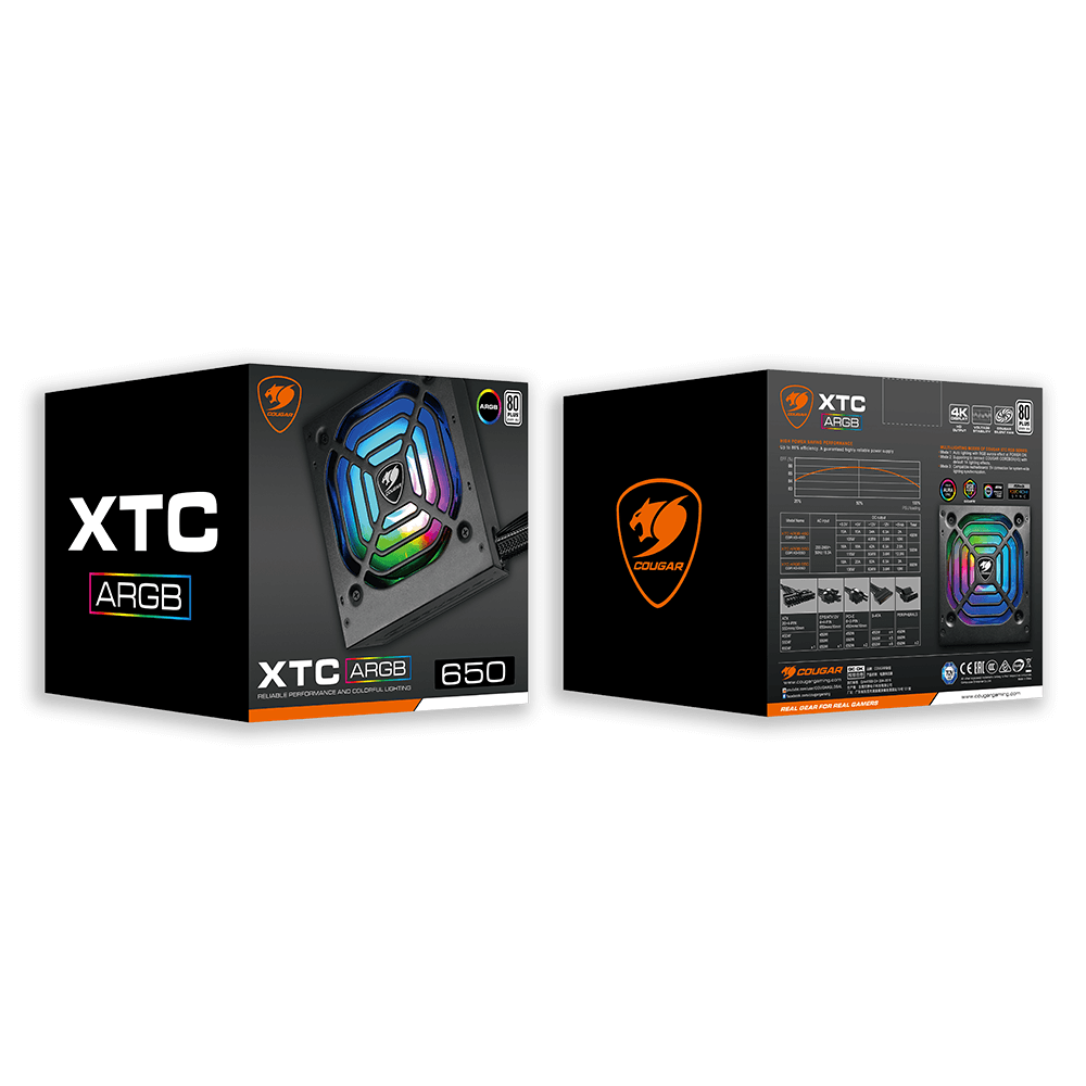 Barošanas bloks Cougar XTC550 ARGB jauda 550 W (CGR XG-550) - foto 6