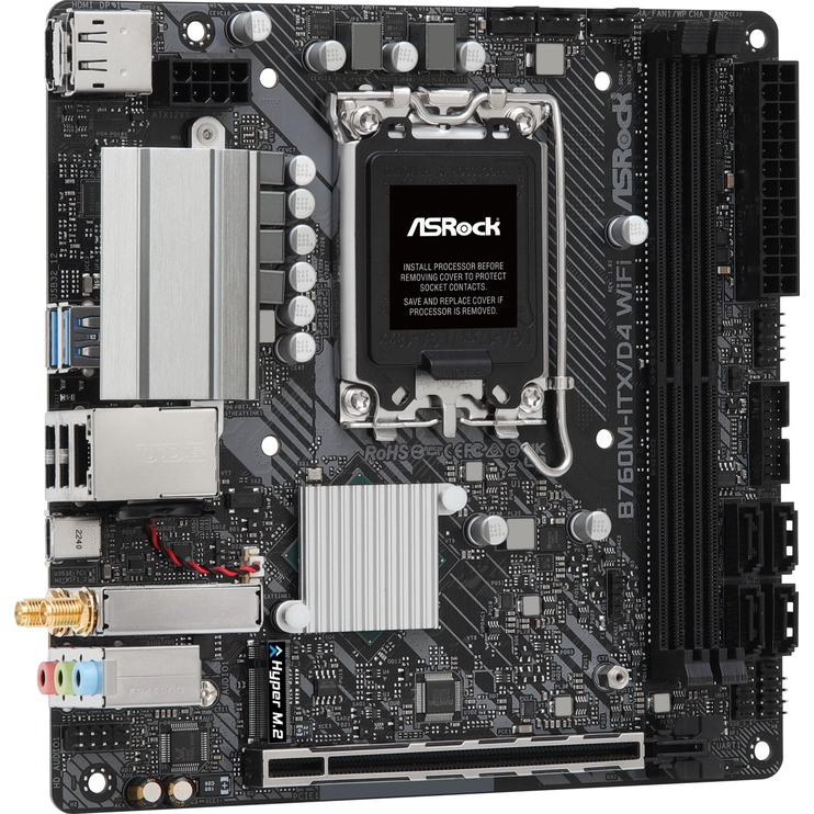 Pamatplate ASROCK B760M-ITX/D4 WIFI(B760M-ITX/D4 WIFI) - foto 2