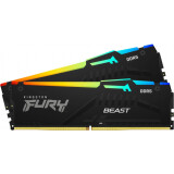 Operatīvā atmiņa Kingston Fury Beast RGB 64Gb 6000MHz DDR5 36CL Kit of 2x32GB (KF560C36BBEAK2-64) (2x32Gb KIT)