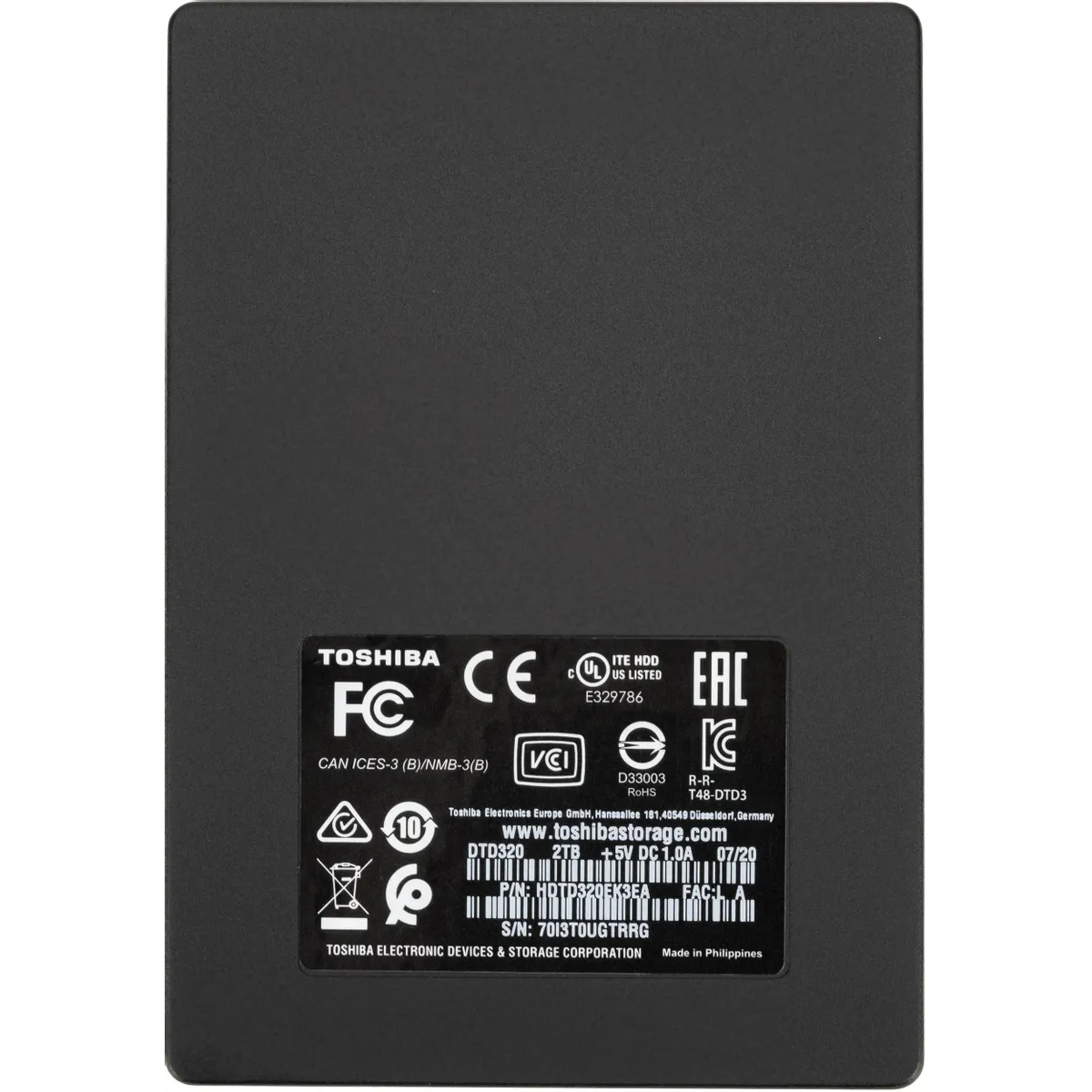 Ārējie cietie diski un SSD TOSHIBA Canvio Slim 2TB USB 3.2 (HDTD320EK3EA) - foto 2