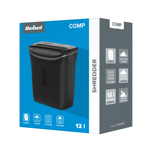 Papīra smalcinātājs (šrederis) REBEL 12 L basket (URZ0985) - foto 4