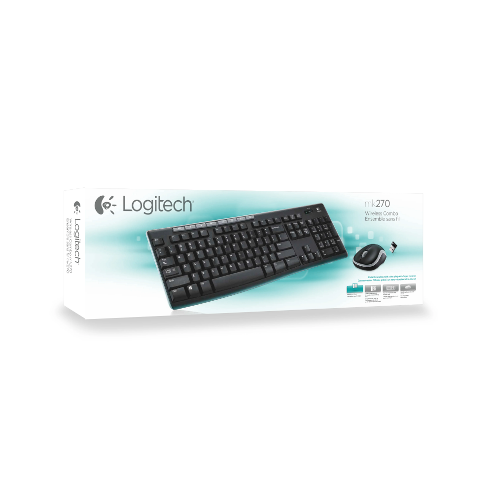 Clavier + souris LOGITECH MK270 Wireless Combo - BLACK - NORDIC (920-004535) - photo 4