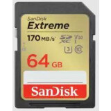 Atmiņas kartes SanDisk Extreme PLUS 64GB SDXC Memory Card (SDSDXW2-064G-GNCIN)