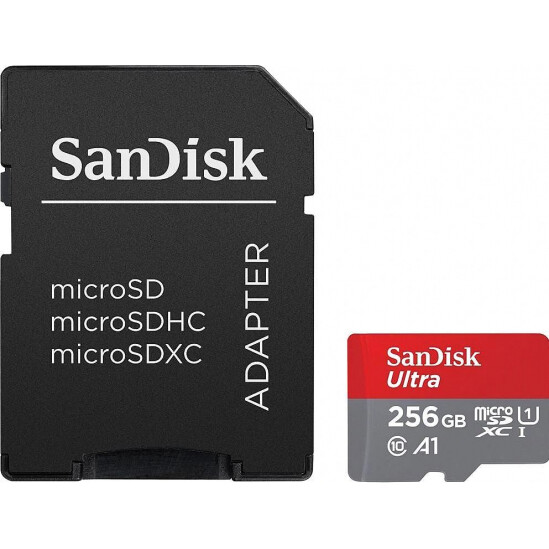 Atmiņas kartes SanDisk Ultra microSDXC 256GB + SD Adapter - SDSQUAC-256G-GN6MA