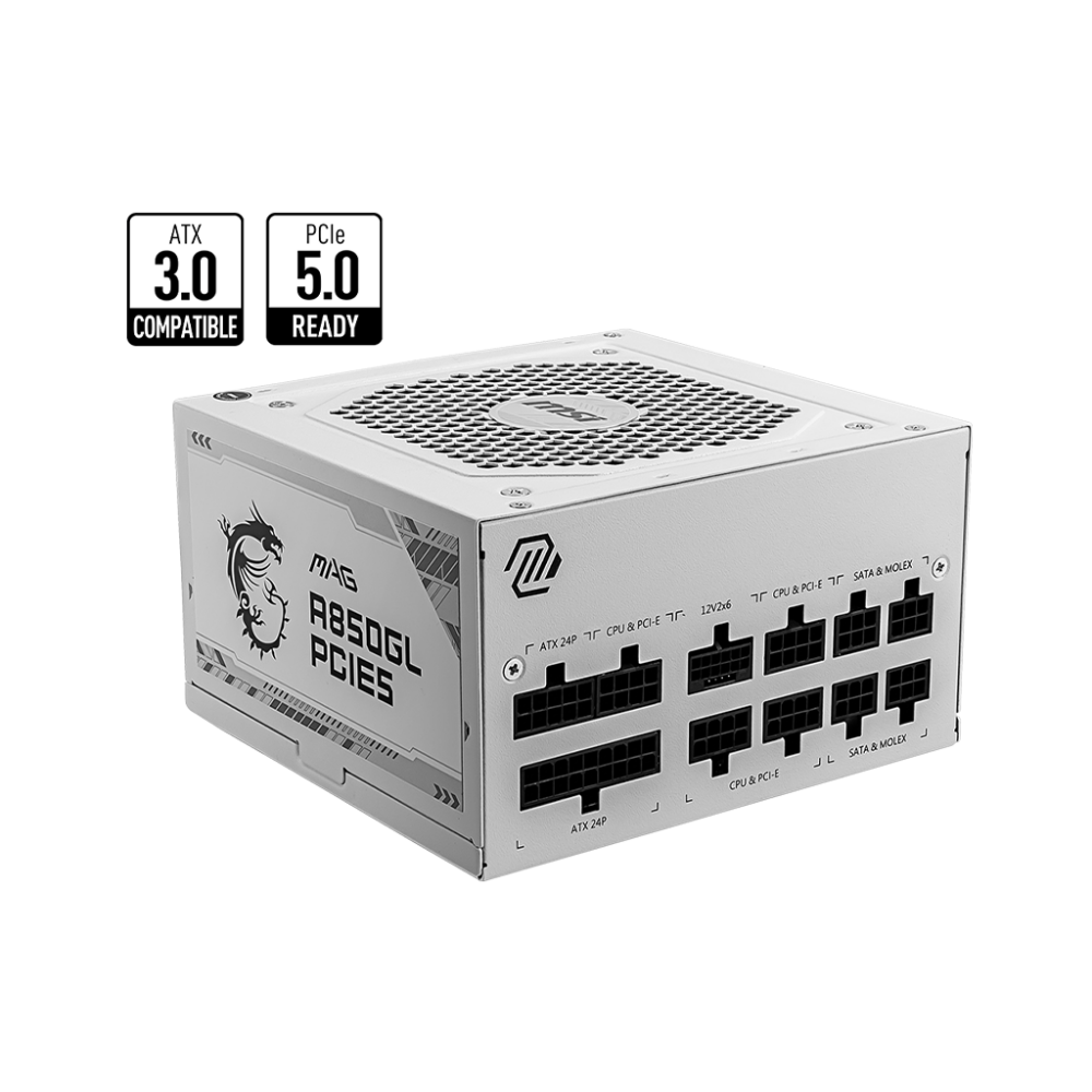 Barošanas bloks MSI MAG A850GL PCIE5 WHITE 850w (MAGA850GLPCIE5WHITE) - foto 4