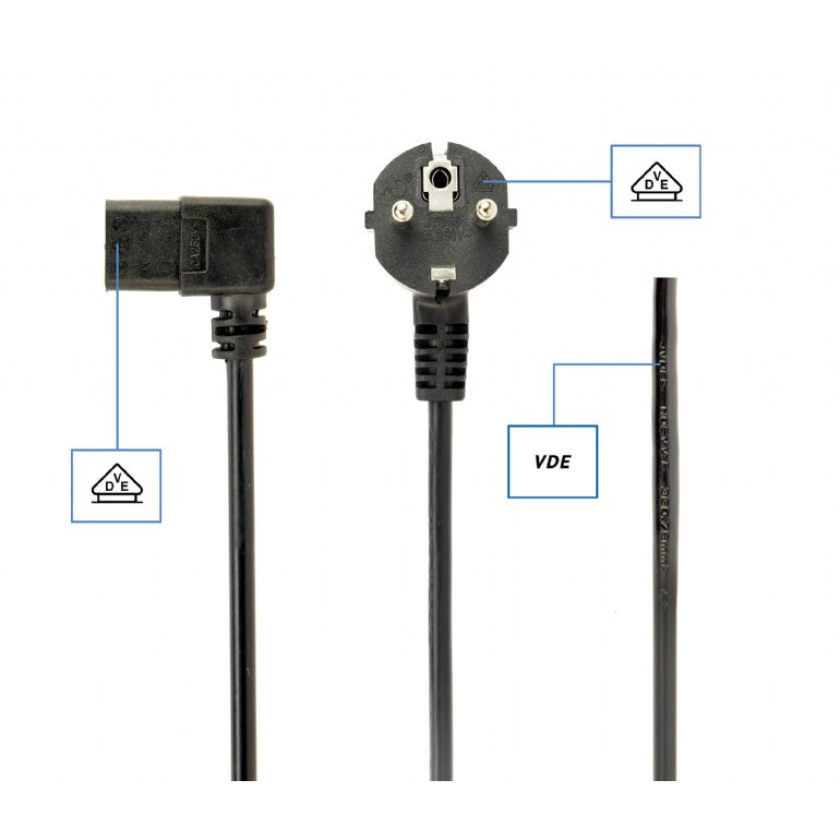 Barošanas kabelis Gembird Schuko - IEC-320-C13, 1.8m (PC-186A-VDE) - foto 4