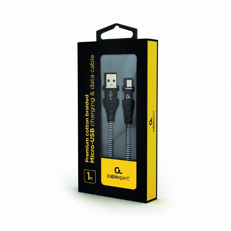 GEMBIRD USB Type-A (m) - USB micro-B (m) Premium 1m (CC-USB2B-AMMBM-1M-BW) - foto 2