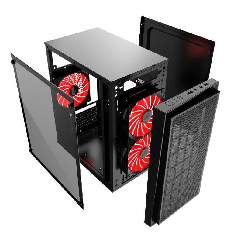 Datoru korpuss GEMBIRD  PC case 3 fans(CCC-FORNAX-950R) - foto 4