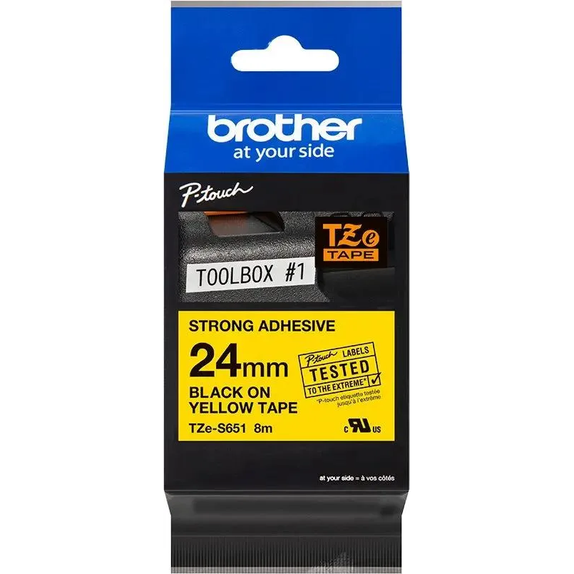 Brother 24mm Black on Yelow (TZES651)
