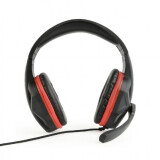 Austiņas GEMBIRD GHS-03 GAMING Black/Red (GHS-03)