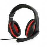 Austiņas GEMBIRD GHS-03 GAMING Black/Red (GHS-03)