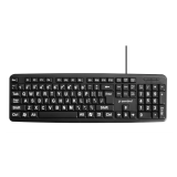 Tastatūra GEMBIRD STANDART USB ENG BIG/LETT. BLACK (KB-US-103)