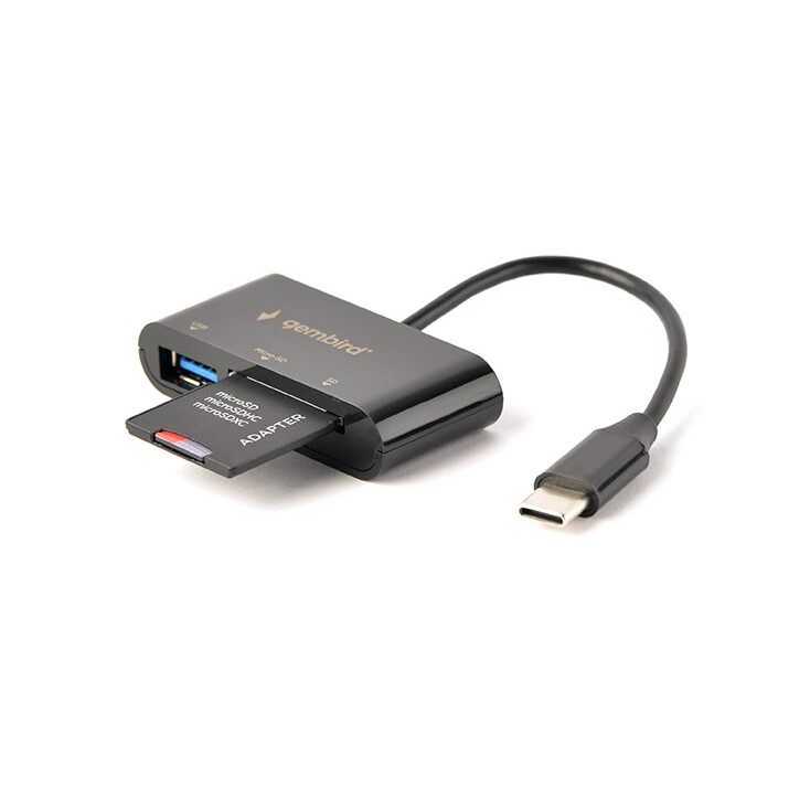 Karšu lasītājs GEMBIRD UHB-CR3-02 compact USB Type-C (UHB-CR3-02) - foto 2
