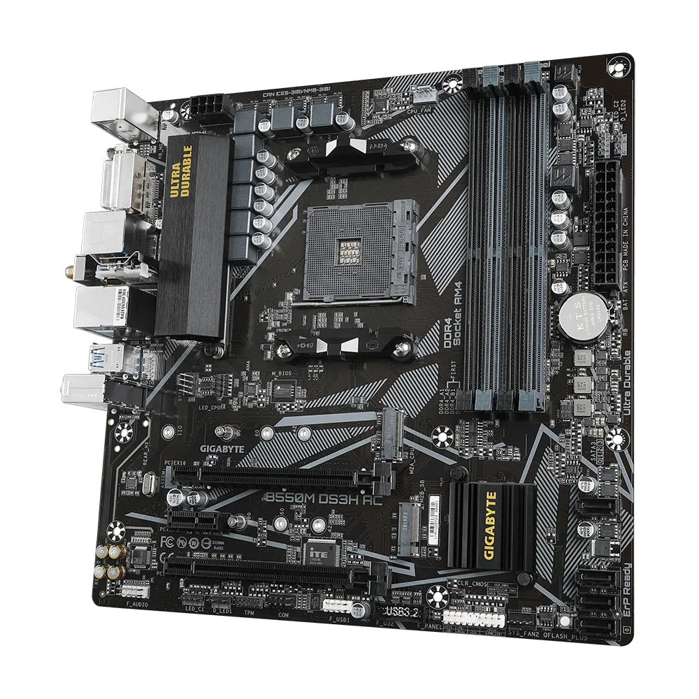 Carte mère GIGABYTE B550M DS3H AC (B550MDS3HAC1.4) - photo 2