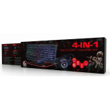 Tastatūra + pele GEMBIRD USB GAMING KIT RUS/PHANT (GGS-UMGL4-01-RU)