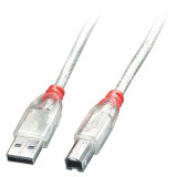LINDY USB2 A-B 0.5M/TRANSPARENT (41751)