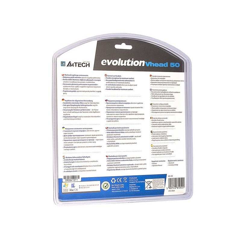 Austiņas A4Tech EVO Vhead 50 Black (A4TSLU09264) - foto 4