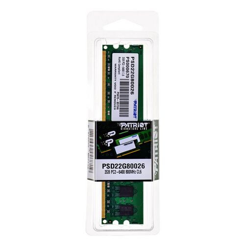 Operatīvā atmiņa Patriot Memory 2GB DDR2 800 MHz CL6 (PSD22G80026) - foto 2