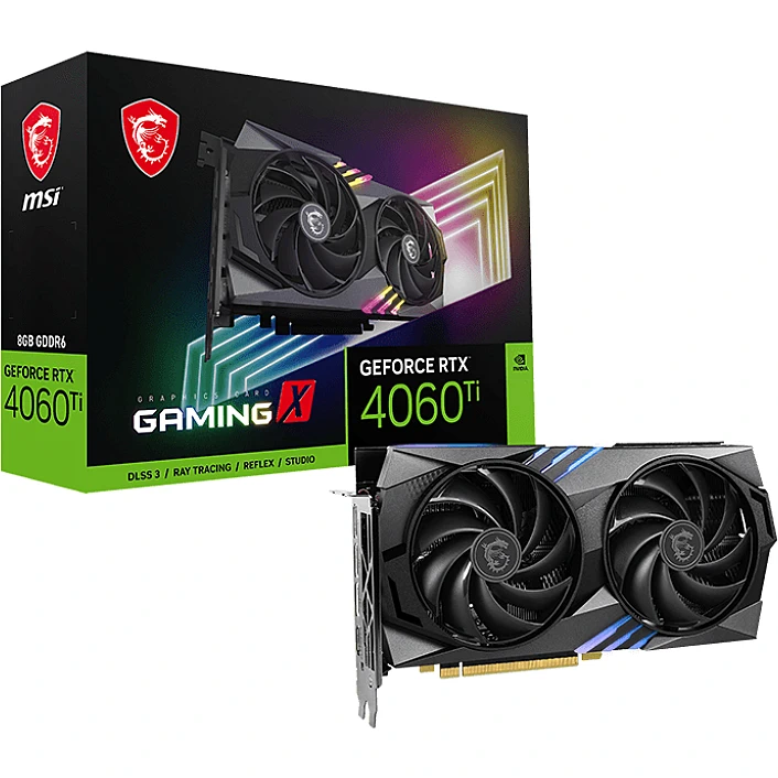 Video card MSI GeForce RTX 4060 Ti GAMING X 8 GB GDDR6 (VGAMISNVDM167)