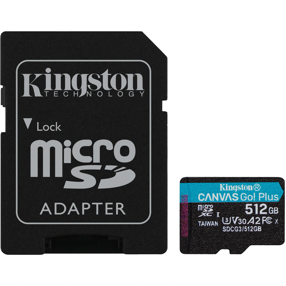 Atmiņas kartes Kingston Canvas Go Plus 512GB microSDXC (SDCG3/512GB)