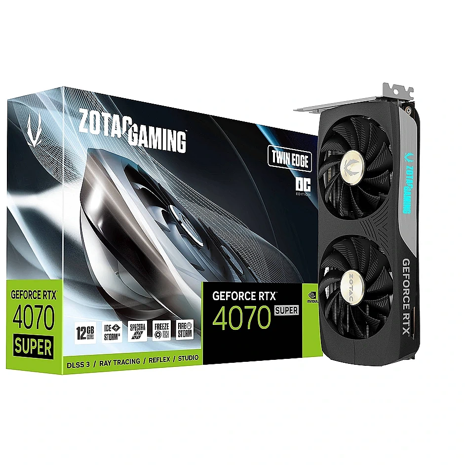Videokarte ZOTAC NVIDIA GeForce RTX 4070 SUPER 12 GB GDDR6X (VGAZOANVD0155)