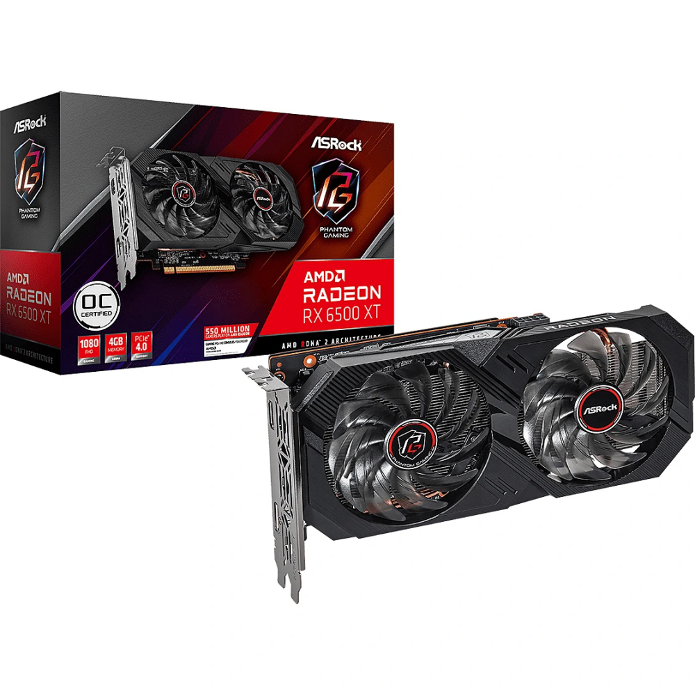 Graphics card Asrock AMD Radeon RX 6500 XT Phantom Gaming D 4 GB GDDR6 (VGAASRATI0062)