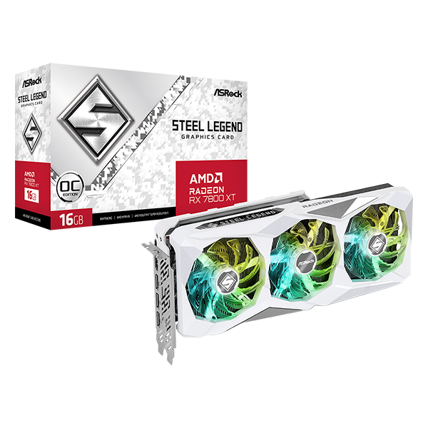 Videokarte Asrock Steel Legend Radeon RX 7800 XT OC 16 GB GDDR6 (RX7800XT SL 16GO)