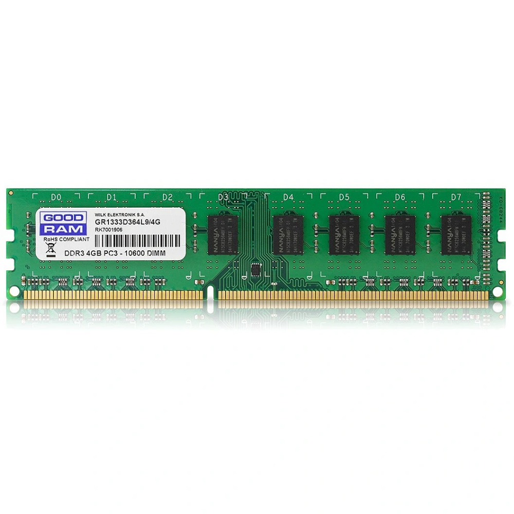 Operatīvā atmiņa Goodram 4GB 1333 MHz DDR3 CL9 (GR1333S364L9S/4G)