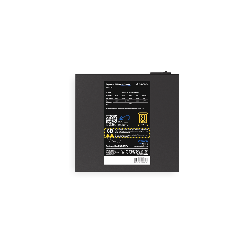 Barošanas bloks Endorfy Supremo FM5 Gold 650 W (EY7A007) - foto 5