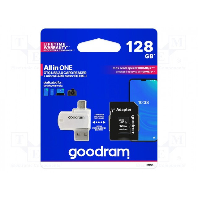 Atmiņas kartes Goodram 128 GB MicroSDHC (M1A4-1280R12) - foto 2