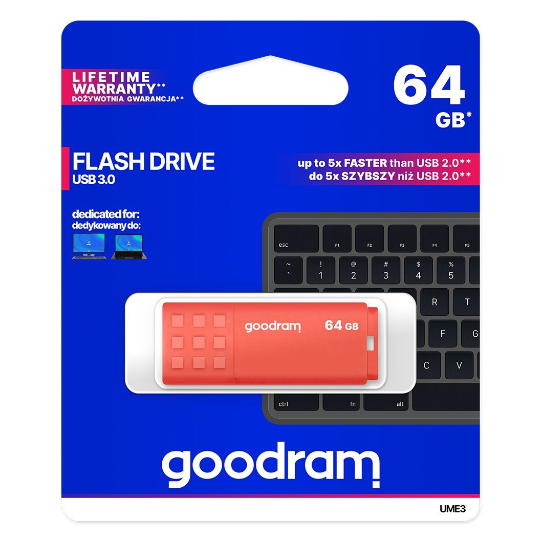USB zibatmiņa Goodram UME3 64 GB USB Type-A 3.2 Gen 1 (UME3-0640O0R11) - foto 5