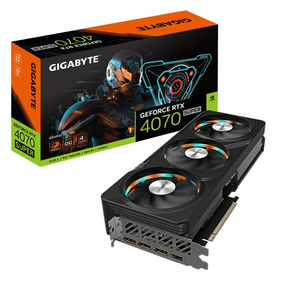 Videokarte Gigabyte GAMING GeForce RTX 4070 SUPER OC 12 GB GDDR6X (GV-N407SGAMING OC-12GD)
