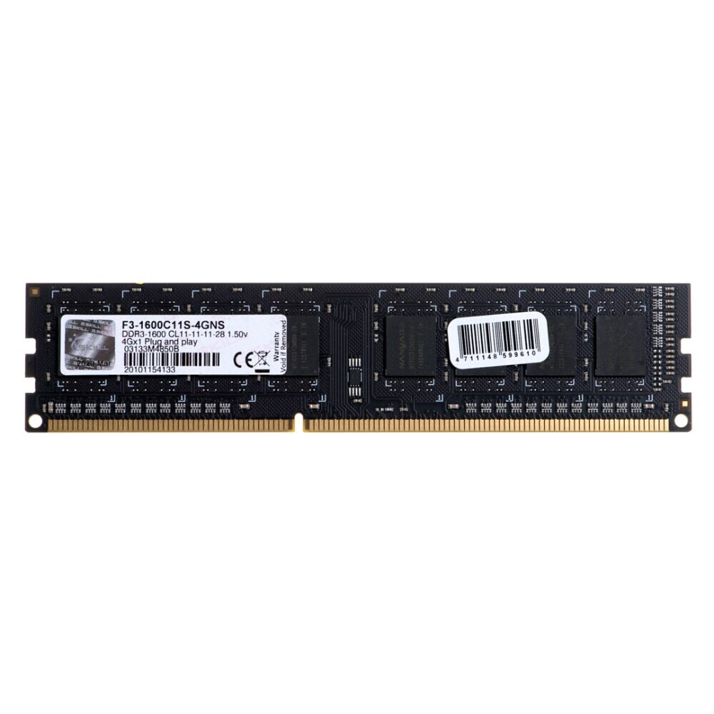 La mémoire vive G.Skill 4GB 1600 MHz DDR3 CL5 (F3-1600C11S-4GNS)