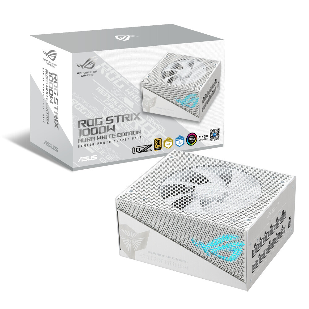 Bloc dalimentation ASUS ROG -STRIX-1000G-AURA-WHITE-GAMING 1000 W 24-pin ATX (ZDLASUOBU0037) - photo 9