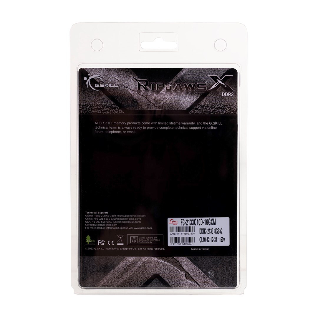 Operatīvā atmiņa G.Skill RipjawsX 16GB 2133 MHz DDR3 CL12 KIT of 2x8 GB (F3-2133C10D-16GXM) - foto 3