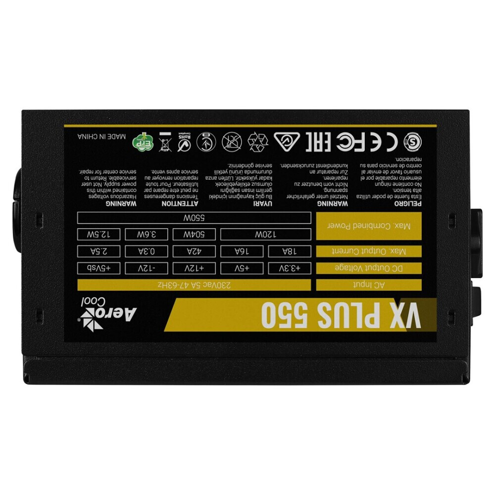 Barošanas bloks Aerocool VX PLUS 550 (AEROVX-550PLUS) - foto 3