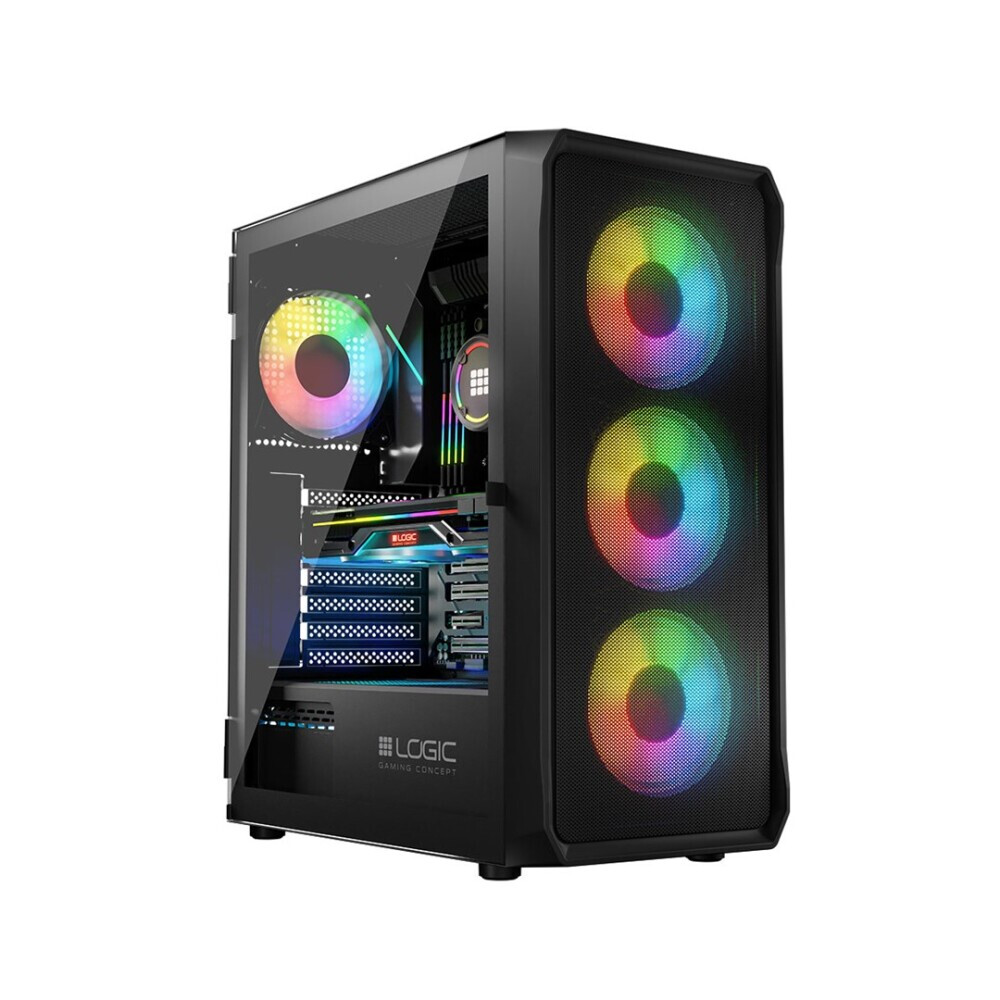 Datoru korpuss Logic PORTOS ARGB Mini Tower Black (AT-PORTOS-10-0000000-0002)
