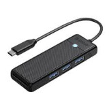 Adapteris Hub 4in1 Orico USB A3.0x3+TF/SD3.0x1 (PAPW3AT-C3-015-BK-EP)