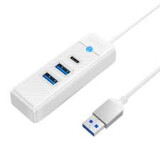 Adapteris Orico Hub Adapter USB-C to 2x USB 3.0 + USB-C, 5 Gbps (PWC2U-C3-015-WH-EP)