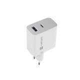 NATEC RIBERA GAN 1x USB-A + 1x USB-C WHITE (NUC-2144)