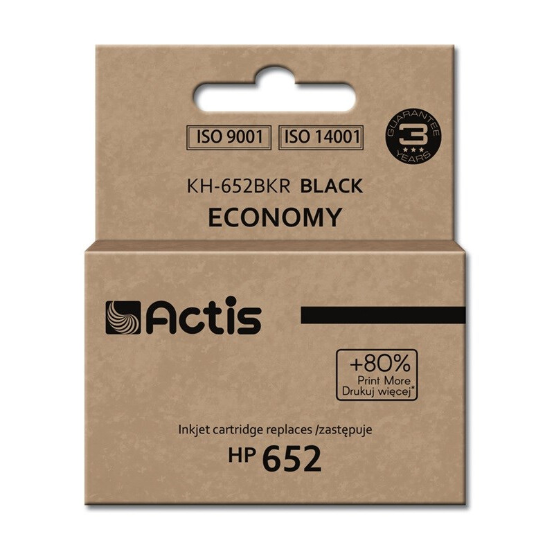 Actis KH-652BKR ink (replacement for HP 652 F6V25AE; Standard; 15 ml; black) (KH-652BKR)