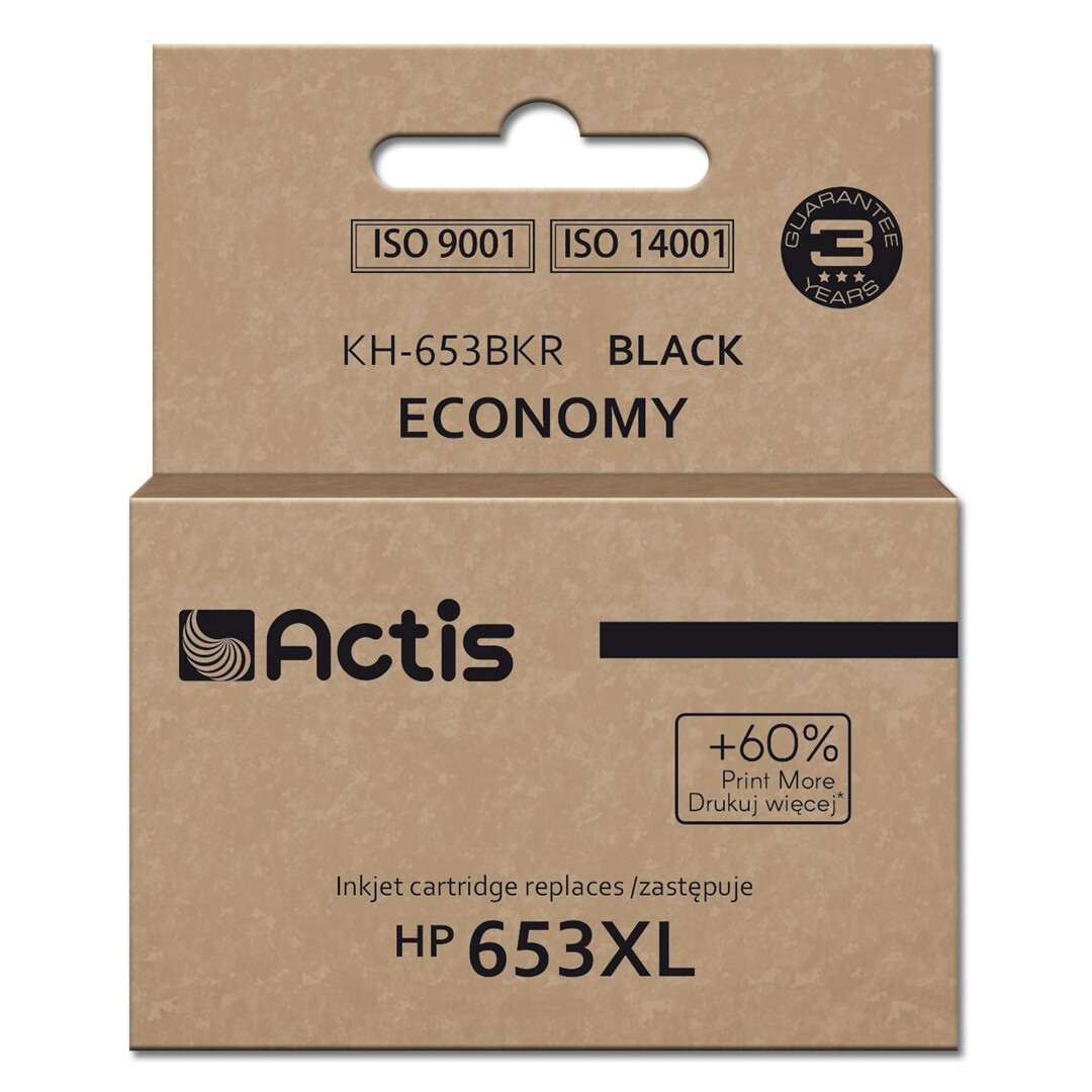 Actis KH-653BKR Ink Cartridge (replacement for HP 653XL 3YM75AE; Premium; 20ml; 575 pages; black) (KH-653BKR)