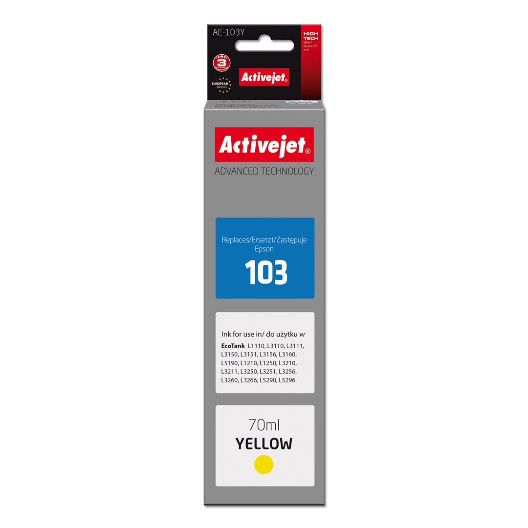 Activejet AE-103Y ink (replacement Epson 103 C13T00S44A; Supreme; 70 ml; yellow) (AE-103Y)