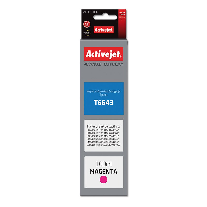 Activejet AE-664M ink (replacement for Epson T6643; Supreme; 100 ml; magenta) (AE-664M)