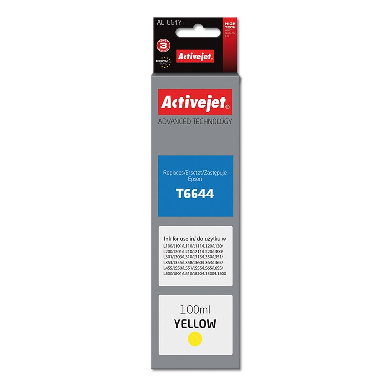 Activejet AE-664Y ink (replacement for Epson T6644; Supreme; 100 ml; yellow) (AE-664Y)