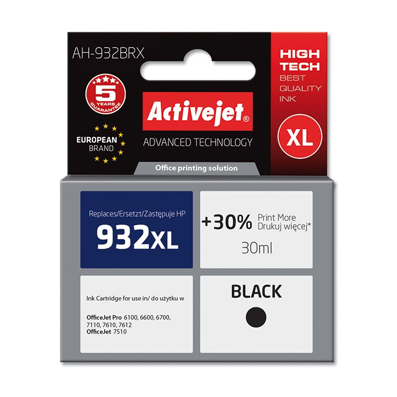 Activejet AH-932BRX ink (replacement for HP 932XL CN053AE; Premium; 30 ml; black) (AH-932BRX)