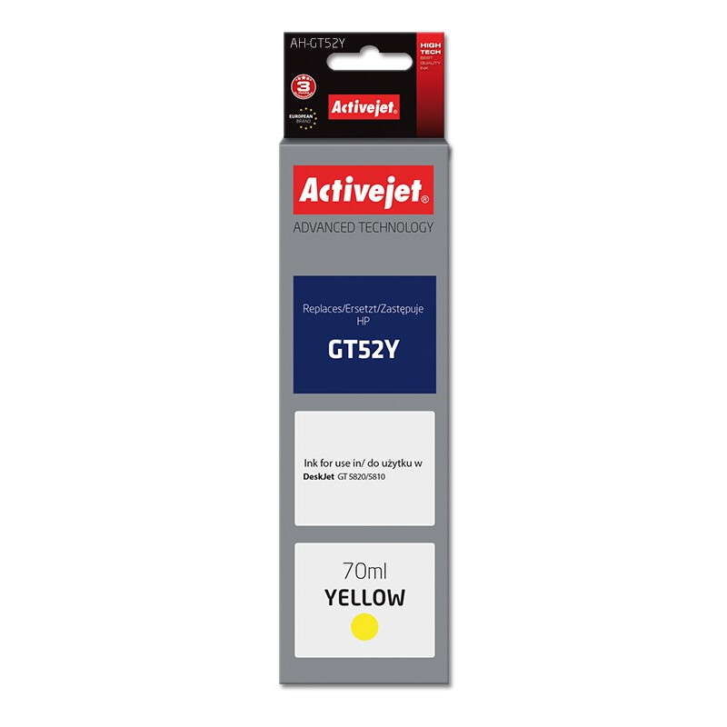Activejet AH-GT52Y ink (replacement for HP GT-52Y M0H56AE; Supreme; 70 ml; yellow) (AH-GT52Y)