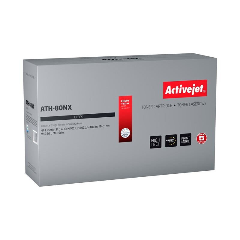 Activejet ATH-80NX (replacement for HP 80X CF280X; Supreme; 6900 pages; black) (ATH-80NX)