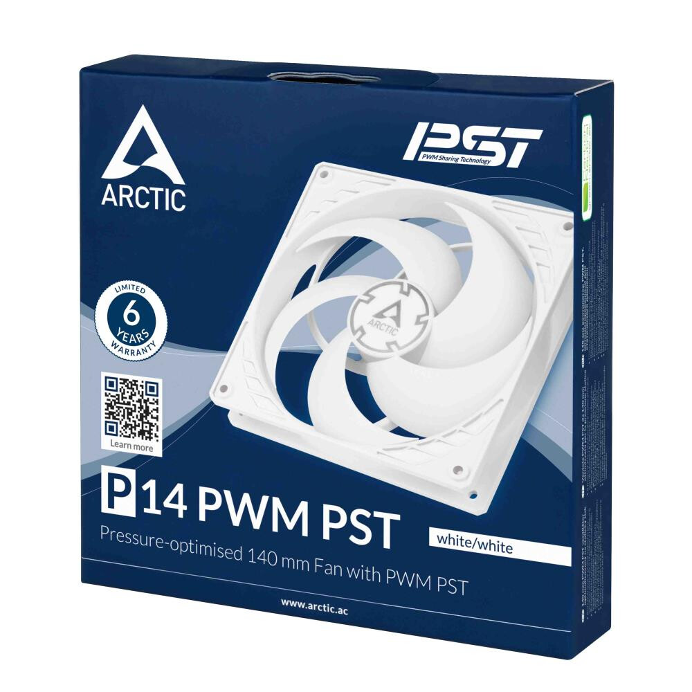 Korpusa dzesētājs Arctic Cooling P14 PWM PST White/White - ACFAN00197A - foto 2