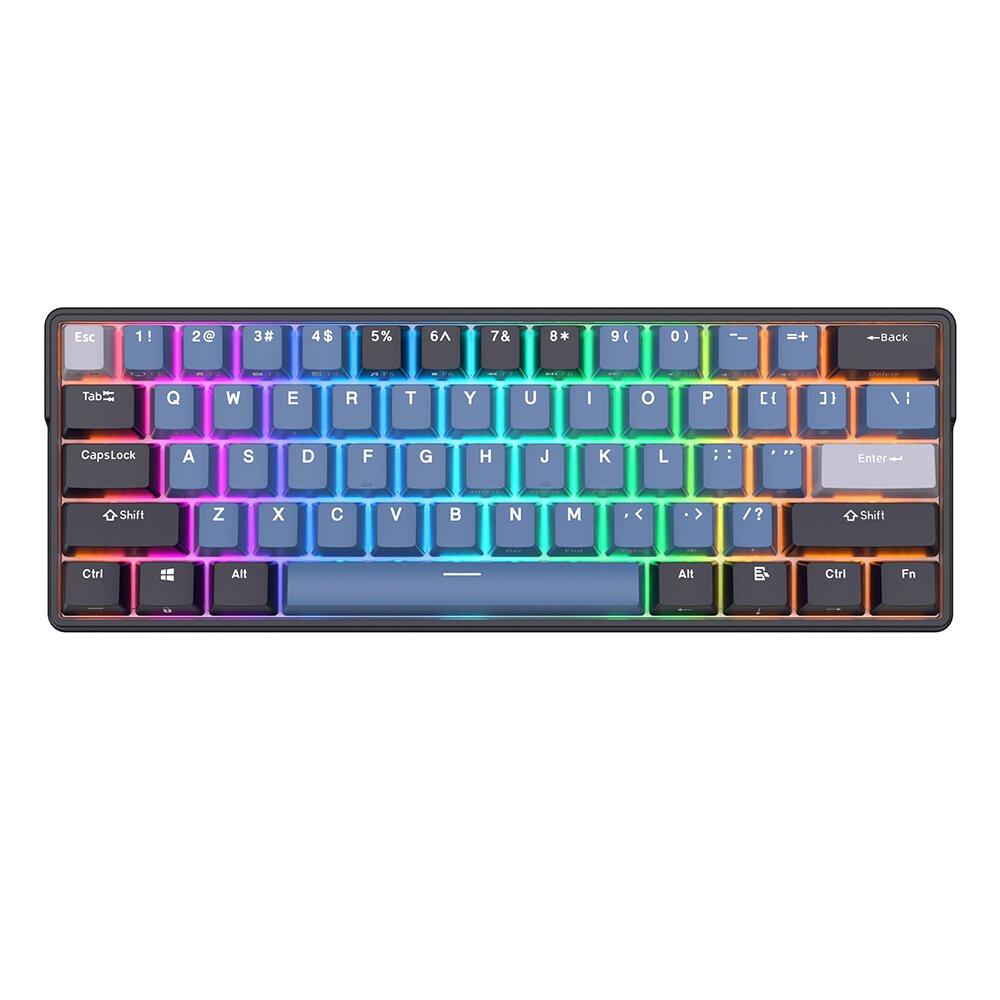 Tastatūra ROYAL KLUDGE RK61 Plus Black, Sky Cyan Switch, US (RK61-Plus-B-SC)
